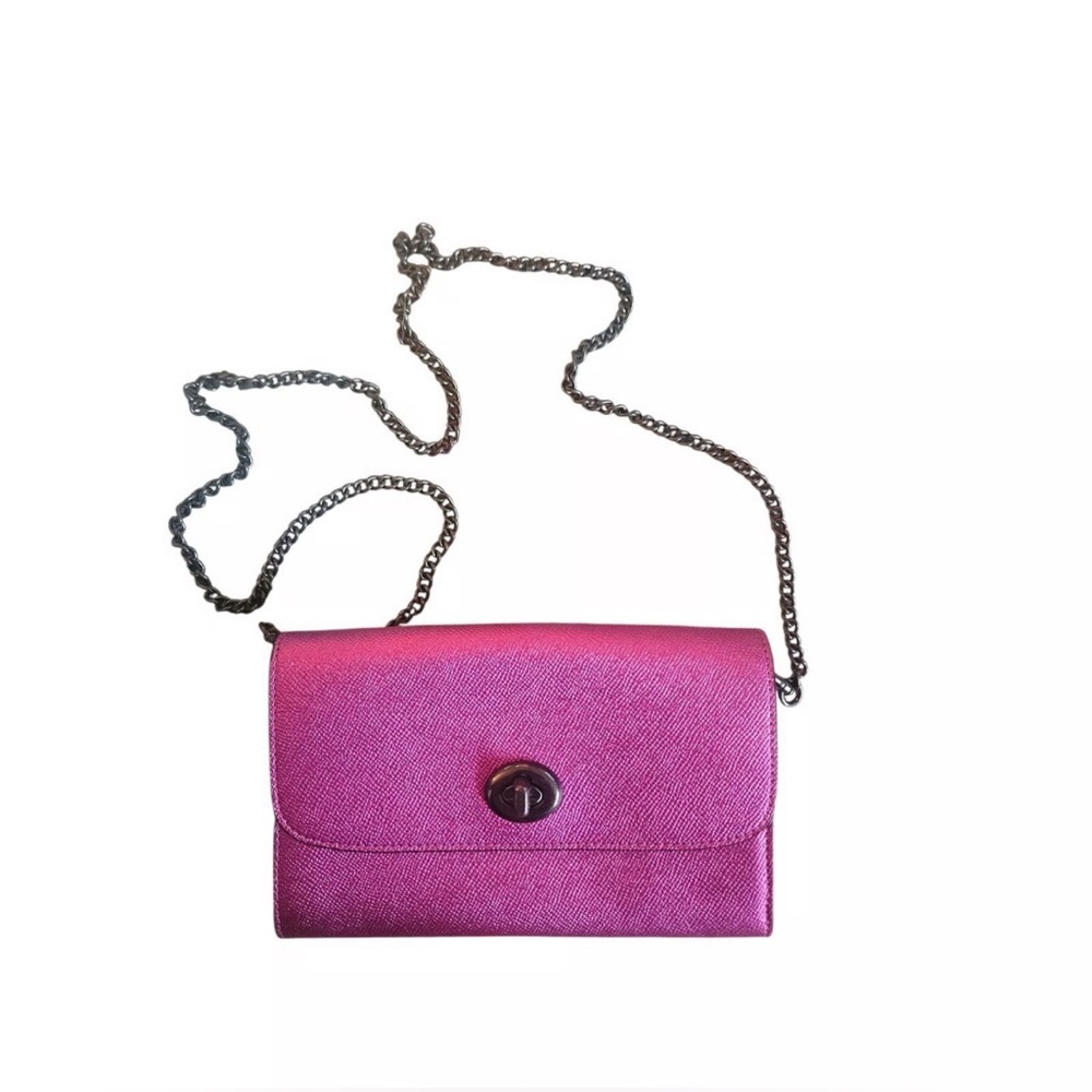 Coach Vibrant Pink Crossbody Bag with Chain Strap